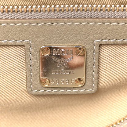 MCM Calfskin Ottomar Monogram Essential Boston Bag Dove Grey 6 of 12