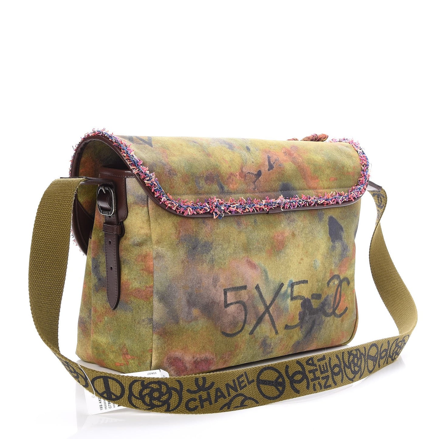 Washed Toile Large Graffiti On The Pavements Messenger Khaki Multicolor
