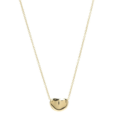 Tiffany 18K Yellow Gold 12mm Elsa Peretti Bean Pendant Necklace 1 of 5