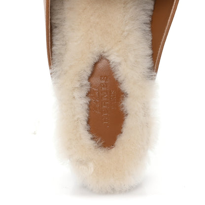 Hermes Goatskin Shearling Womens Oz Mules 40 Naturel Ecru 8 of 9