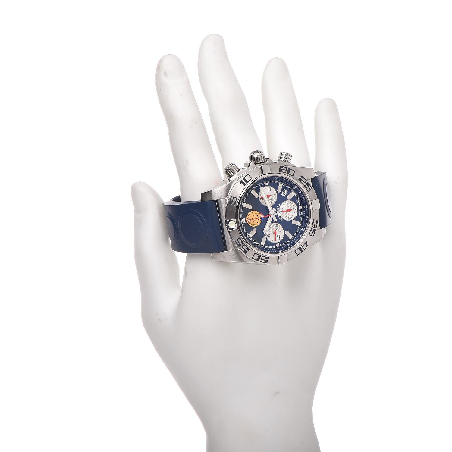 Breitling Stainless Steel Rubber 44mm Chronomat Patrouille De France Automatic Watch Blue AB0110 2 of 6