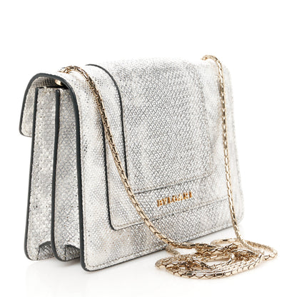 Bulgari Metallic Karung Serpenti Forever Crossbody White Agate 3 of 11