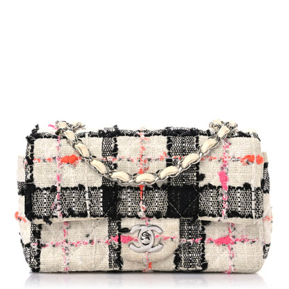 Chanel Tweed Quilted Mini Rectangular Flap Black White Pink 1 of 19