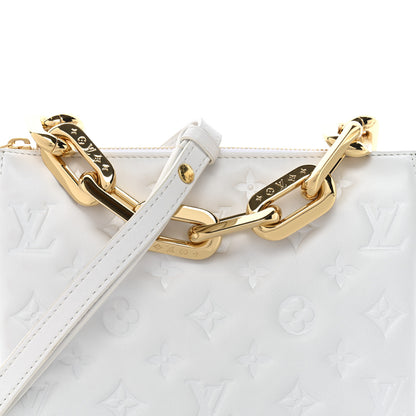 Louis Vuitton Lambskin Embossed Monogram Coussin BB White 6 of 8
