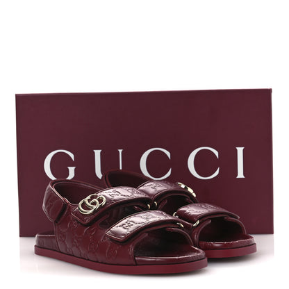 Gucci Guccissima GG Embossed Womens Sandals 38 Rosso Ancora 11 of 11