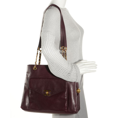 Chanel Calfskin Flap Shoulder Bag Bordeaux 2 of 9