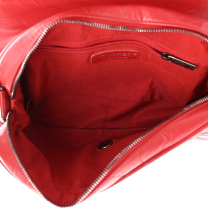 Chanel Crumpled Calfskin Quilted Small Casual Rock Flap Red 5 of 12