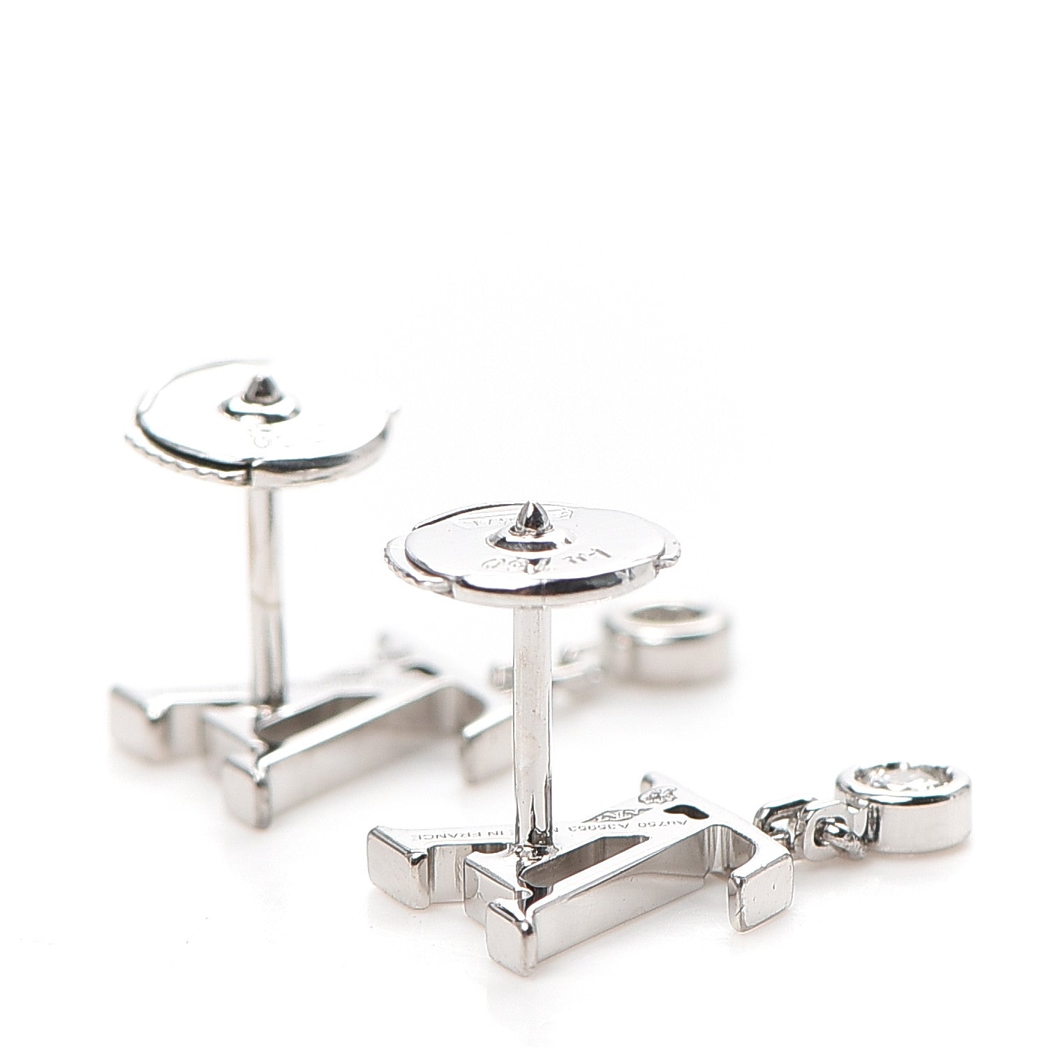 Louis Vuitton 18K White Gold Diamond Idylle Blossom LV Stud Earrings 3 of 4