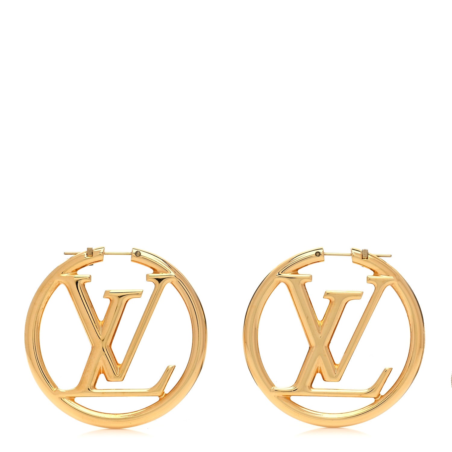 Louis Vuitton Metal Louise Hoop Earrings Gold 1 of 4