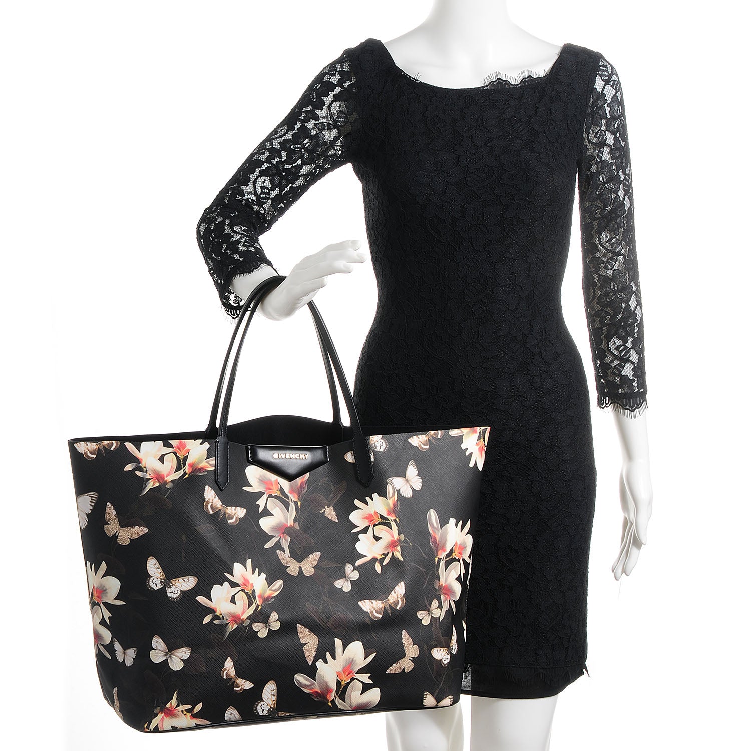 Givenchy Textured Coated Canvas Magnolia and Moth Print Large Antigona Tote 2 of 9