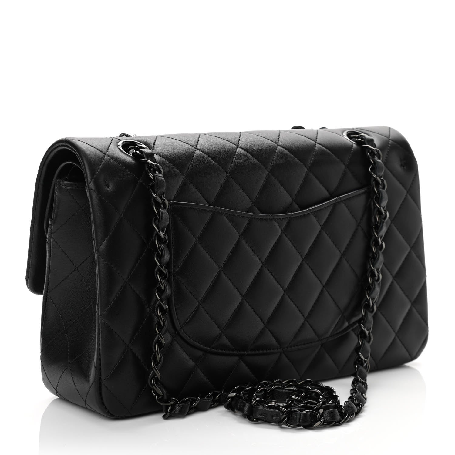 Chanel Lambskin Quilted Medium Double Flap So Black 3 of 11