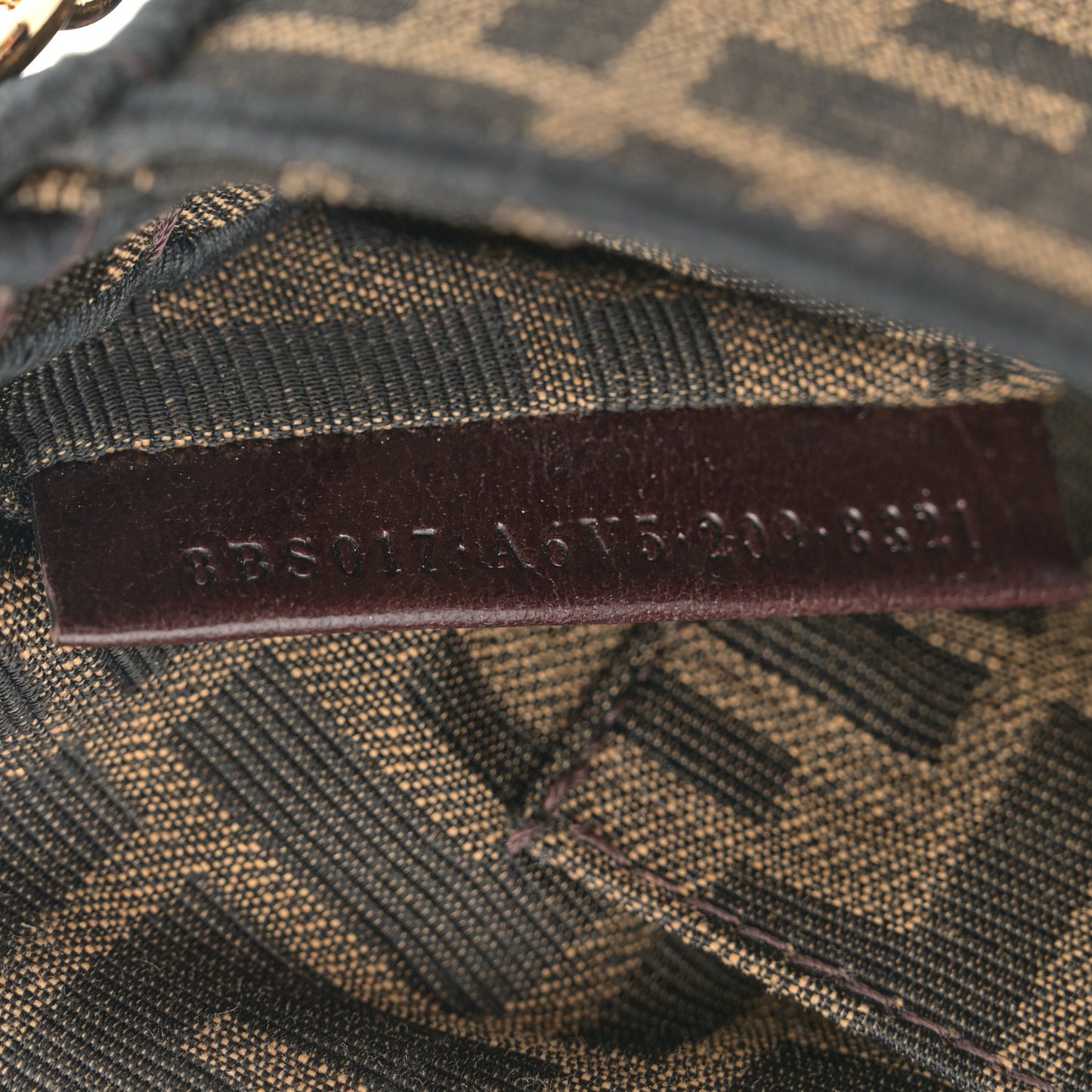 Fabric Jacquard FF 1974 Mini Baguette Tobacco Moro Black