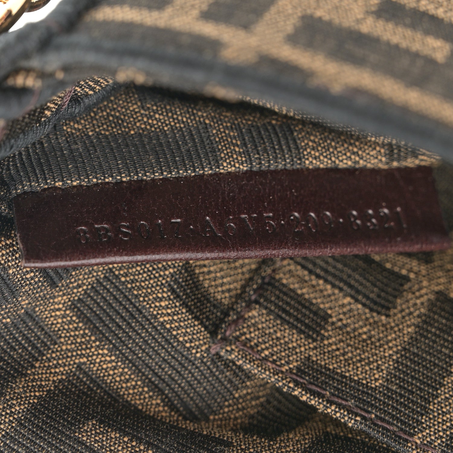 Fendi Fabric Jacquard FF 1974 Mini Baguette Tobacco Moro Black 7 of 11