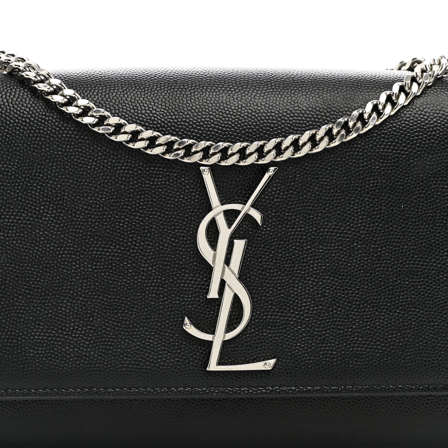 Saint Laurent Grain De Poudre Small Monogram Kate Satchel Black 7 of 9