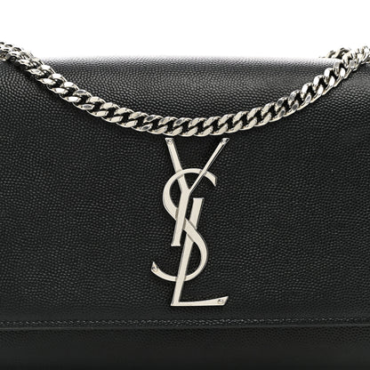 Saint Laurent Grain De Poudre Small Monogram Kate Satchel Black 7 of 9