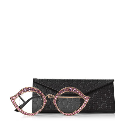 Gucci Metal Crystal Cat Eye Sunglasses GG0046S Pink 7 of 7