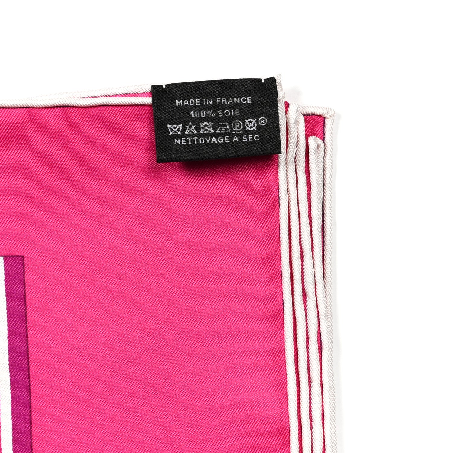 Hermes Silk L'Art du Sarasa Scarf 90 Fuchsia Orange Rouge 4 of 4