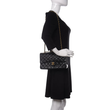 Chanel Lambskin Quilted Medium Double Flap Black 2 of 17