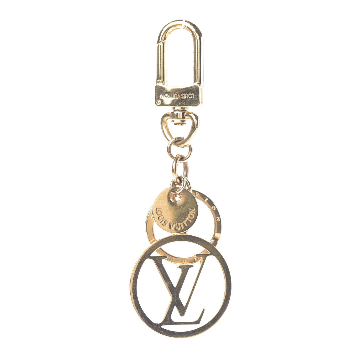 Louis Vuitton LV Circle Bag Charm Key Holder Gold 2 of 7