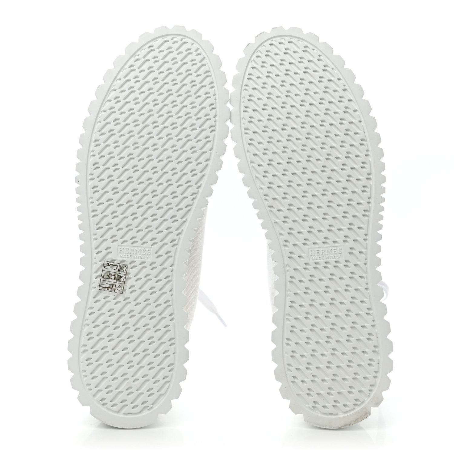 Hermes Canvas Calfskin Mens Climb Sneakers 42.5 White 5 of 9