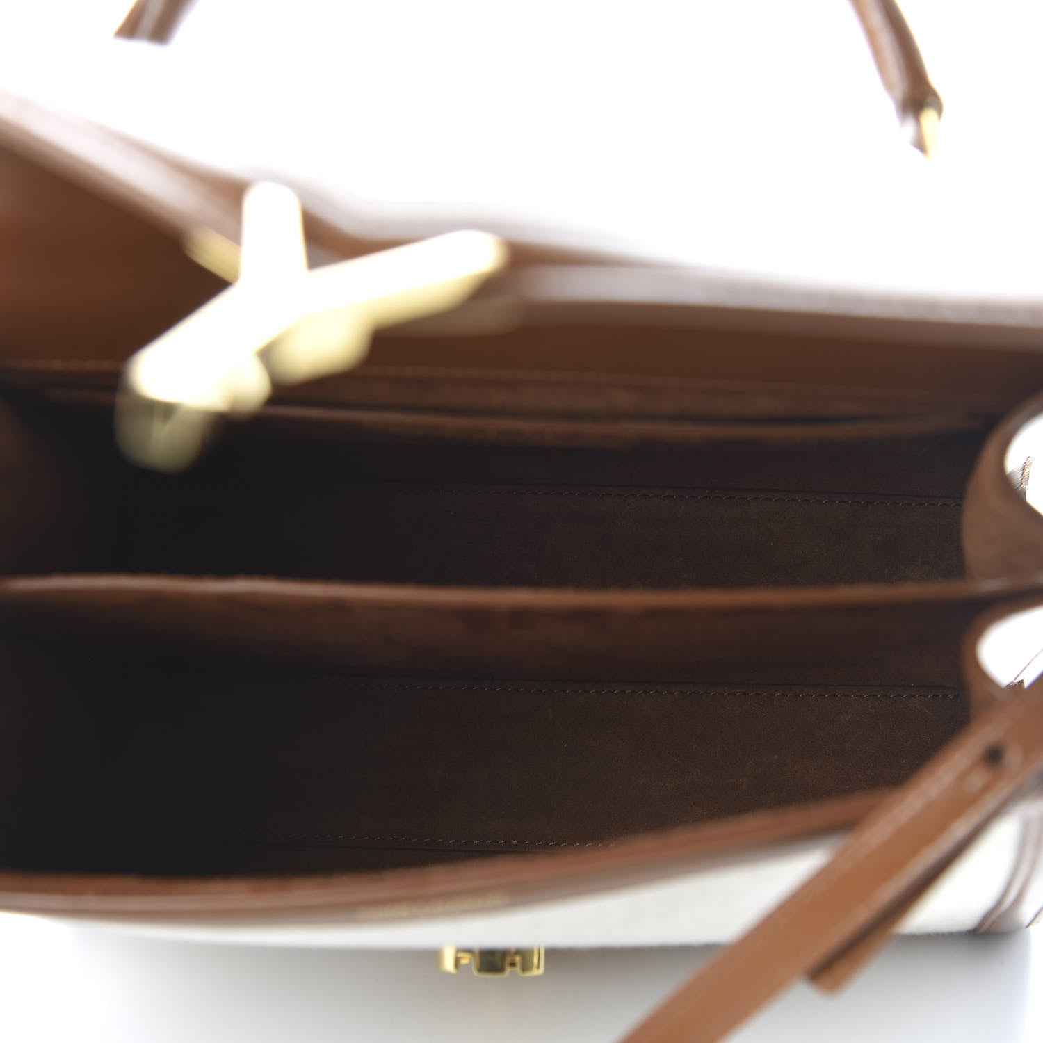 Saint Laurent Canvas Calfskin Medium Classic Monogram Cassandra Top Handle 5 of 9