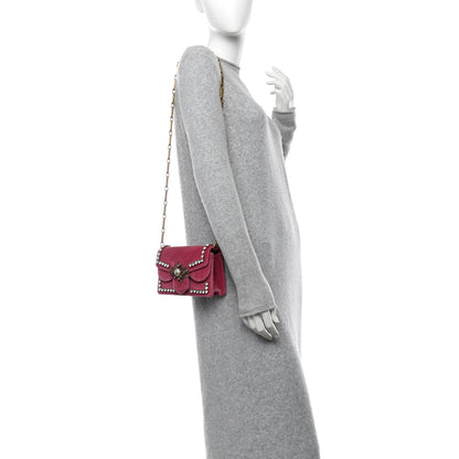 Gucci Velvet Crystal Mini Bee Broadway Shoulder Bag Light Raspberry Rose 2 of 13