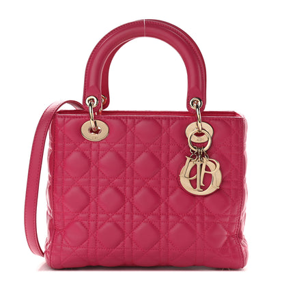 Christian Dior Lambskin Cannage Medium Lady Dior Fuchsia 1 of 9
