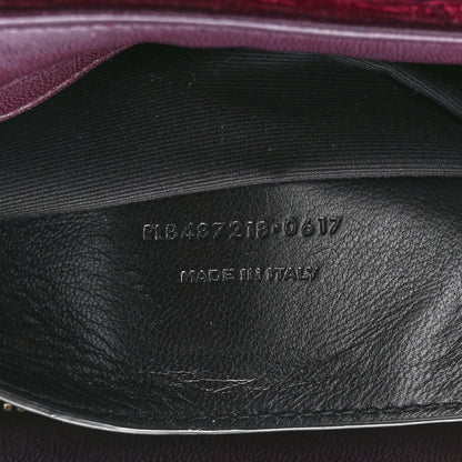 Saint Laurent Velvet Y Quilted Monogram Small Loulou Chain Satchel Burgundy 8 of 12