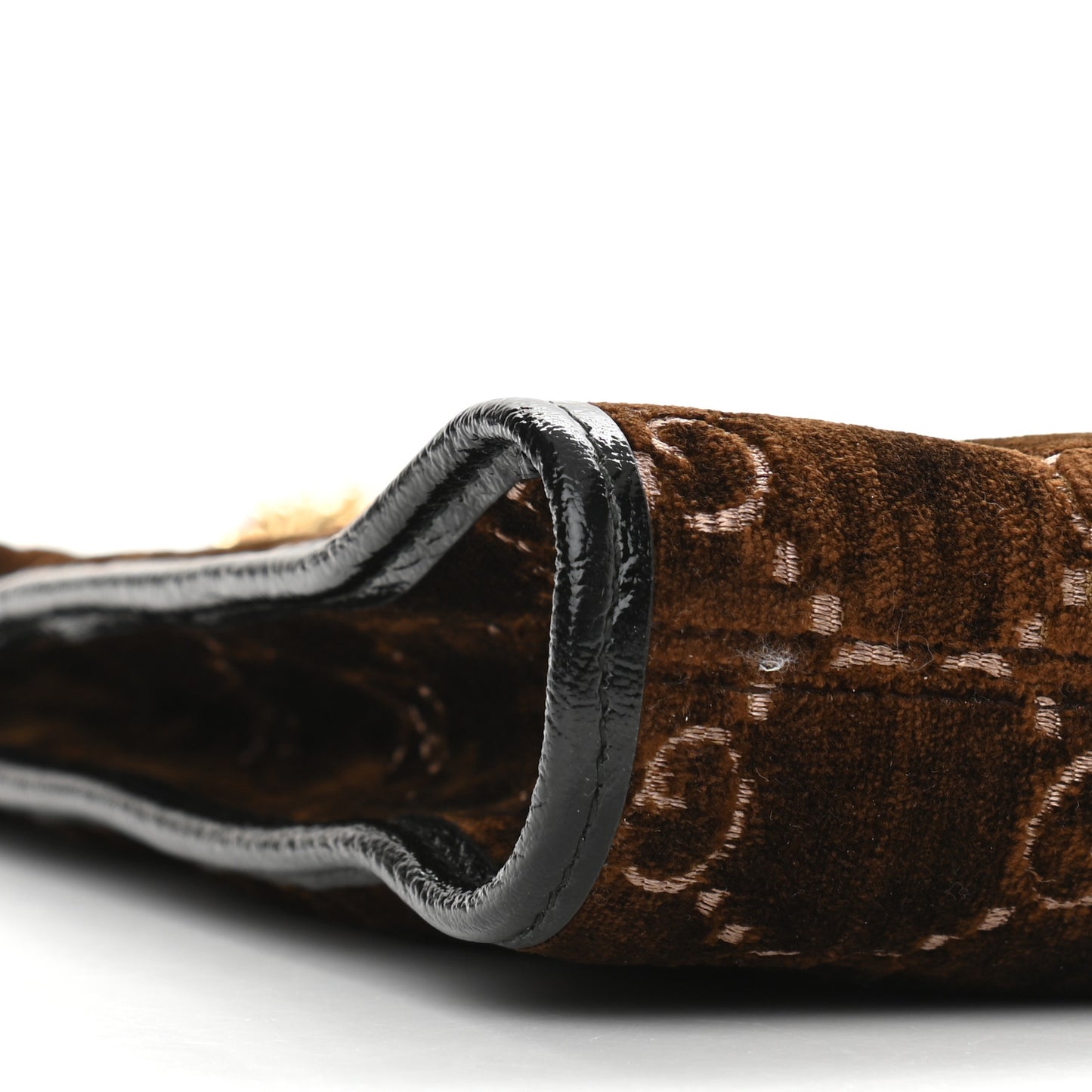 Velvet GG Monogram Large Rajah Chain Tote Brown