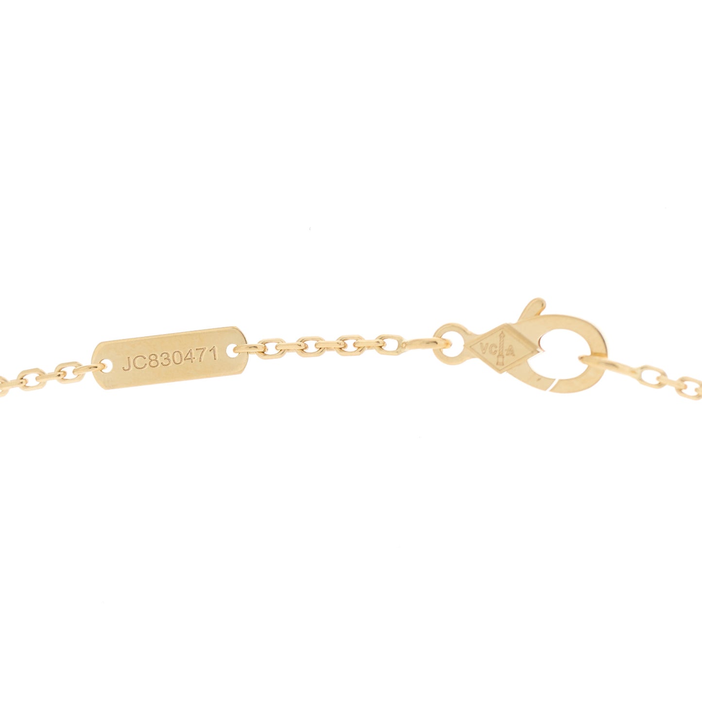 18K Yellow Gold Black Onyx Vintage Alhambra Pendant Necklace