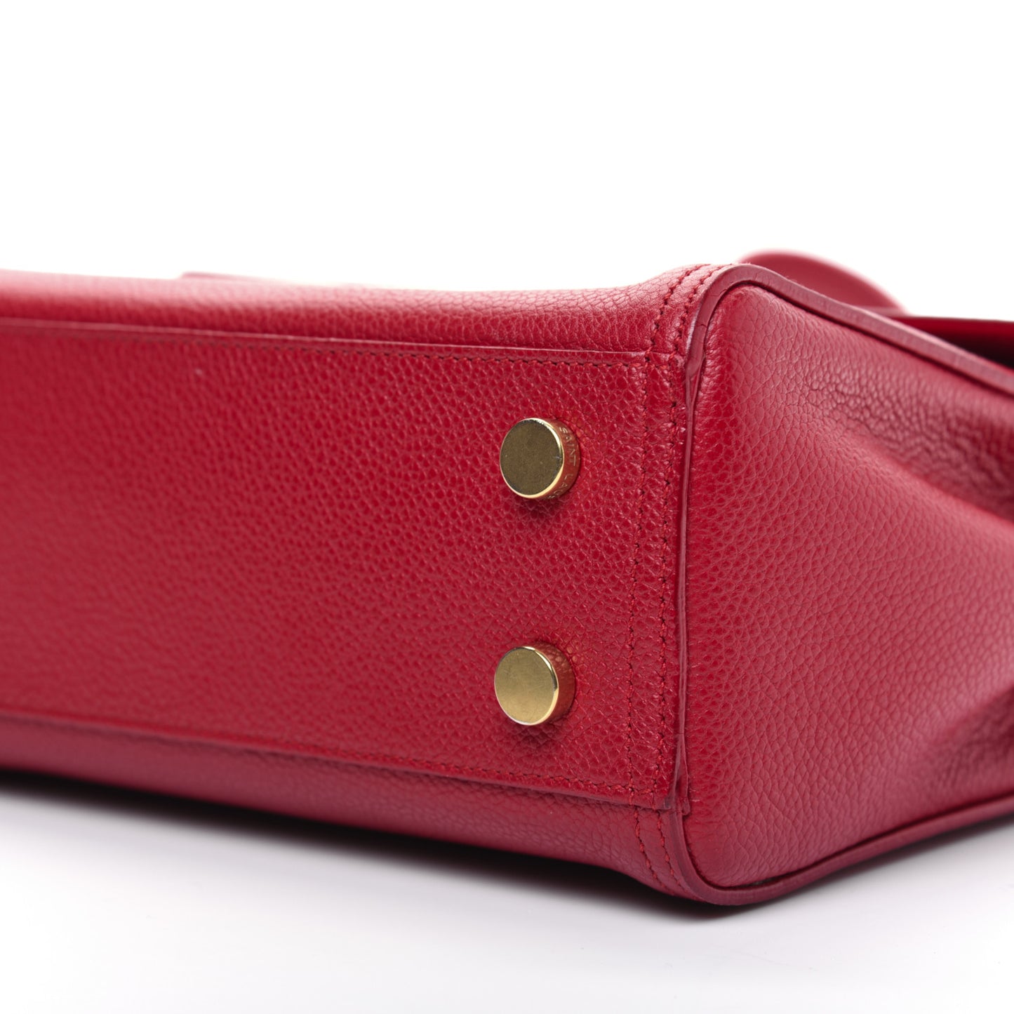 Grained Calfskin Small Moujik Top Handle Bag Red