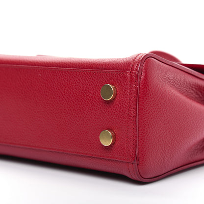 Saint Laurent Grained Calfskin Small Moujik Top Handle Bag Red 8 of 24