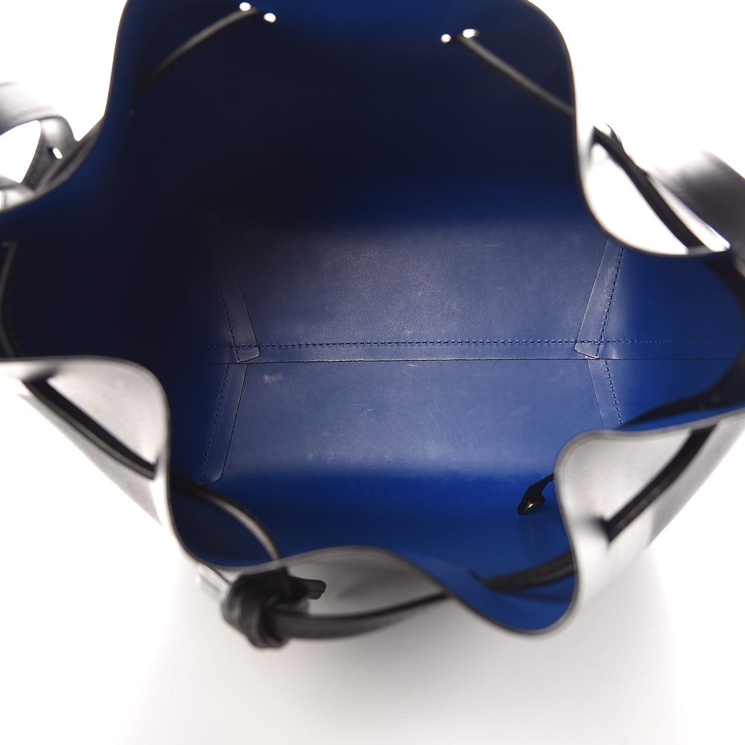 Mansur Gavriel Vegetable Tanned Calfskin Bucket Bag Black Royal 6 of 11