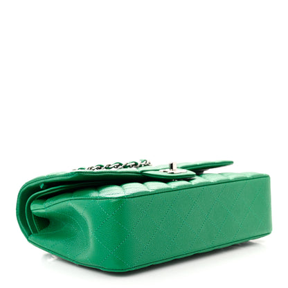 Chanel Caviar Quilted Medium Double Flap Green 4 of 13