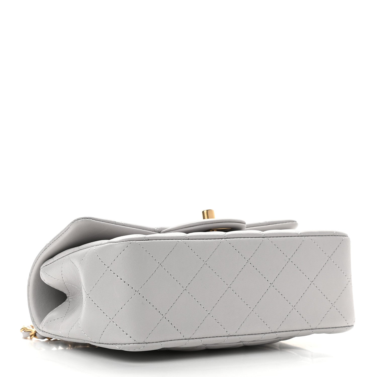 Chanel Lambskin Quilted Mini Top Handle Rectangular Flap Grey 4 of 9