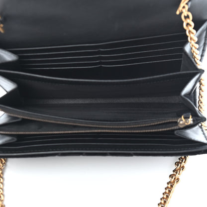 Gucci Velvet Matelasse GG Marmont Chain Wallet Black 5 of 9