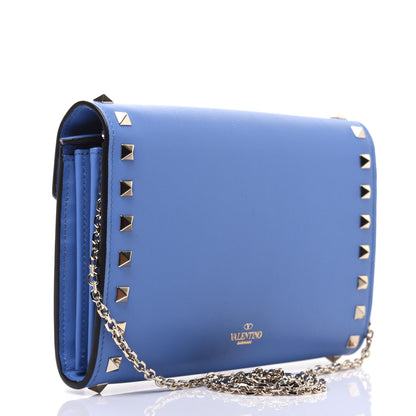 Valentino Garavani Vitello Rockstud Envelope Wallet on Chain Angel 3 of 11
