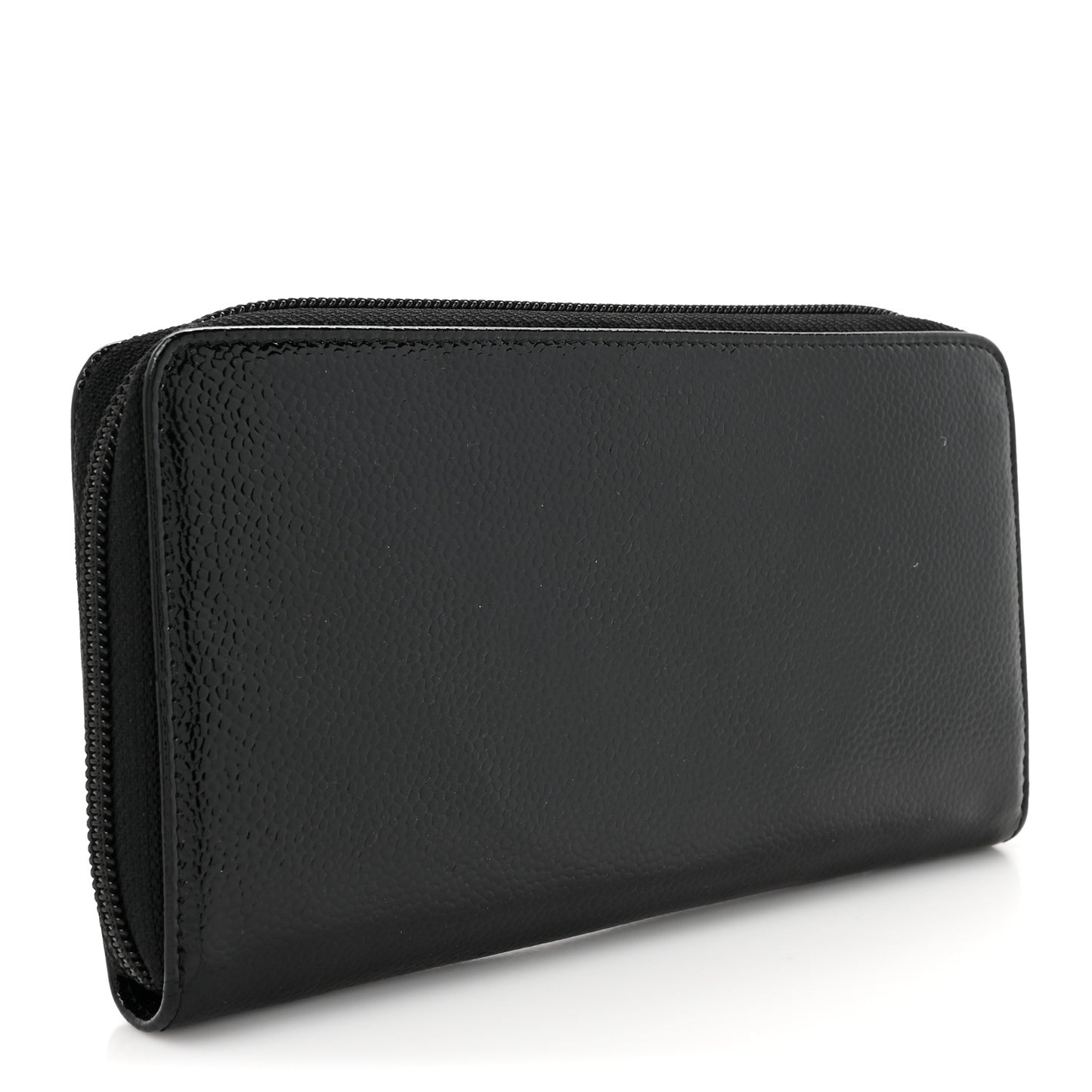 Patent Caviar Timeless CC Large Gusset Zip Around Wallet Black