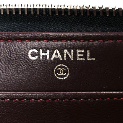 Chanel Lambskin Quilted Large Gusset Zip Around Wallet Black 12 of 18