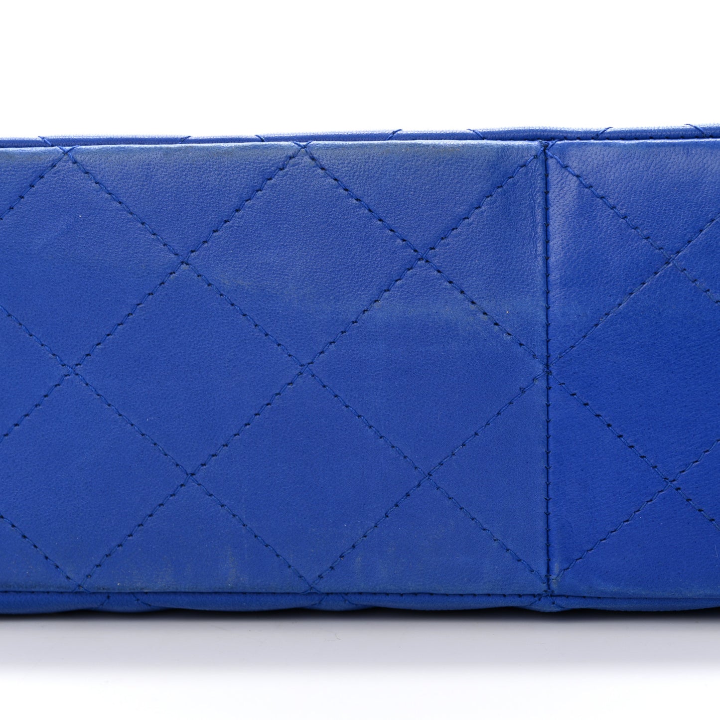 Lambskin Quilted Jumbo Single Flap Blue
