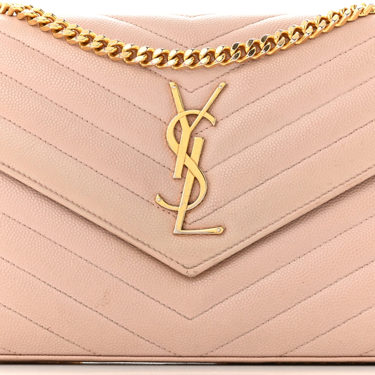 Grain De Poudre Matelasse Chevron Monogram Chain Wallet