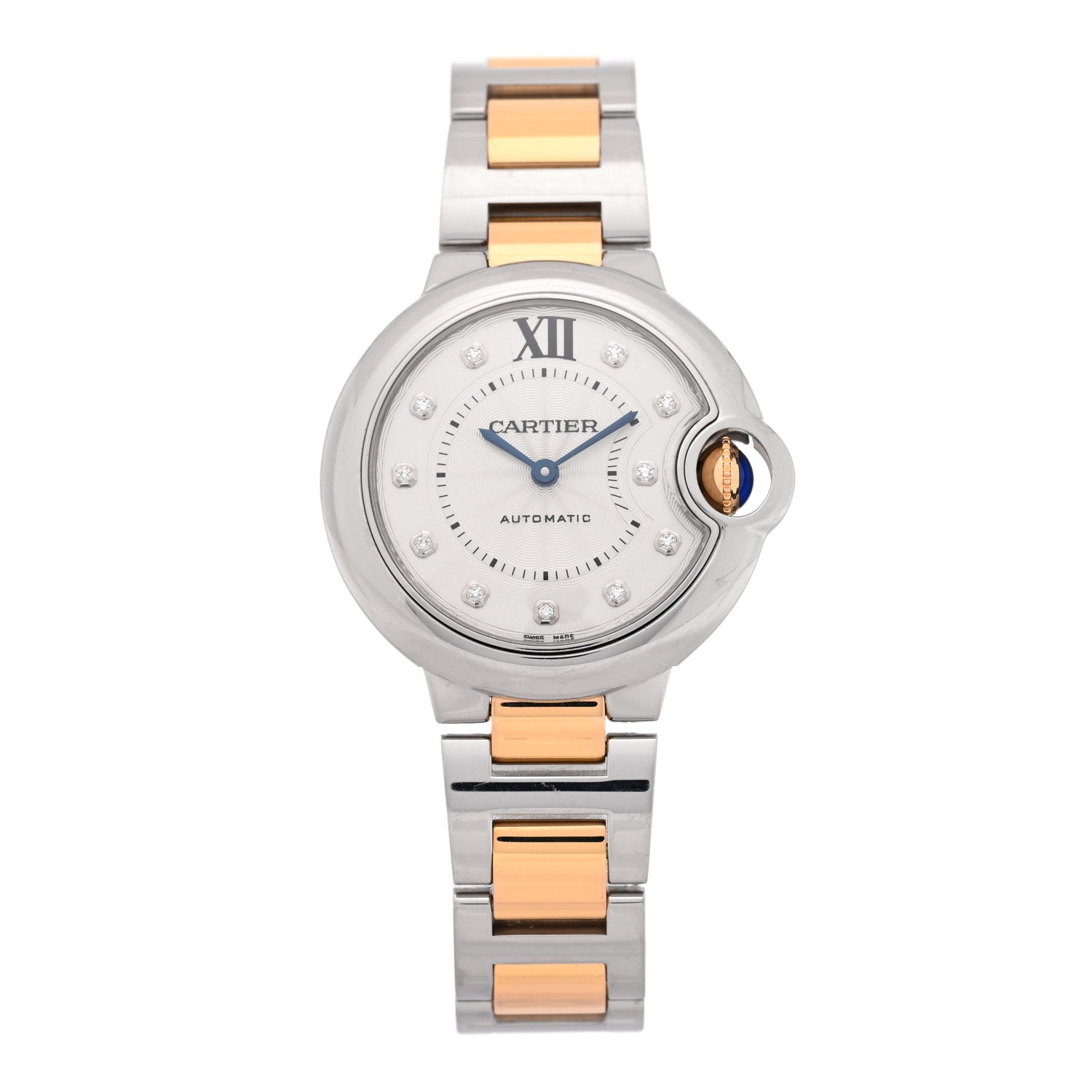 Cartier Stainless Steel 18K Yellow Gold Diamond 33mm Ballon Bleu De Cartier Automatic Watch 1 of 5