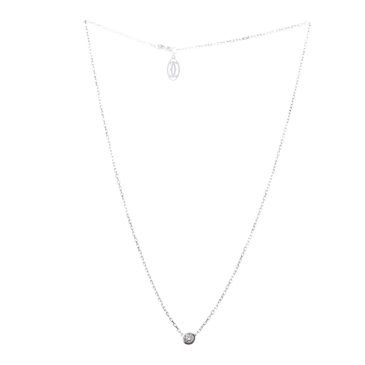 18K White Gold Diamond LM D'Amour Pendant Necklace