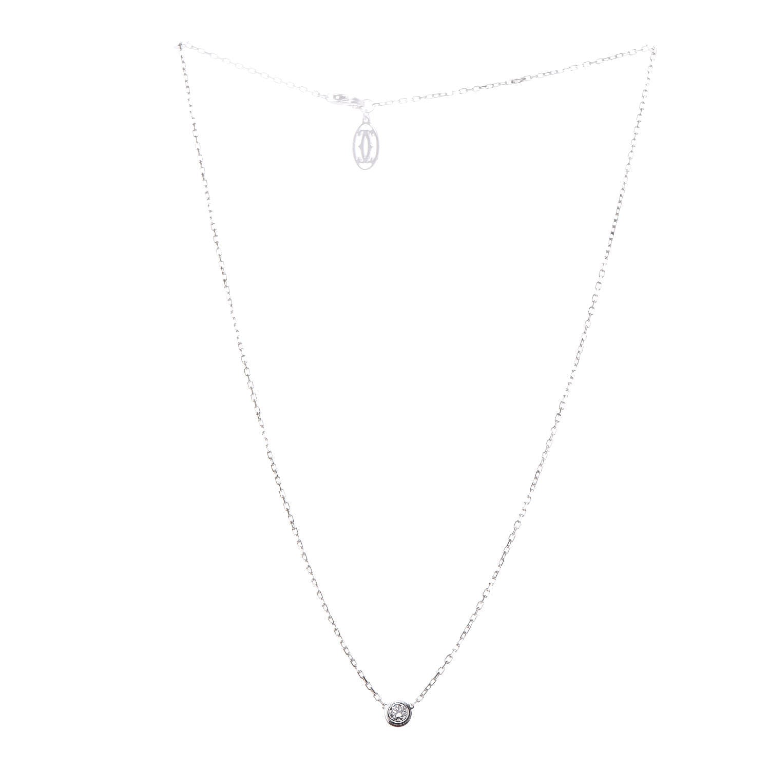 Cartier 18K White Gold Diamond LM D'Amour Pendant Necklace 3 of 6
