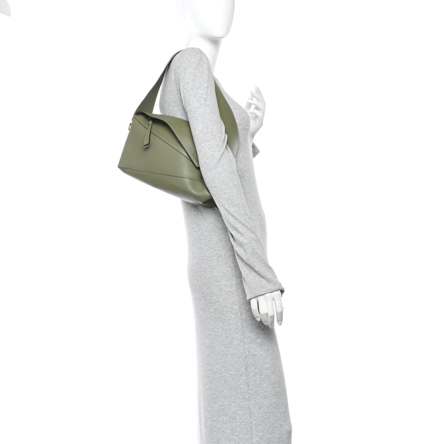 Calfskin Puzzle Hobo Avocado