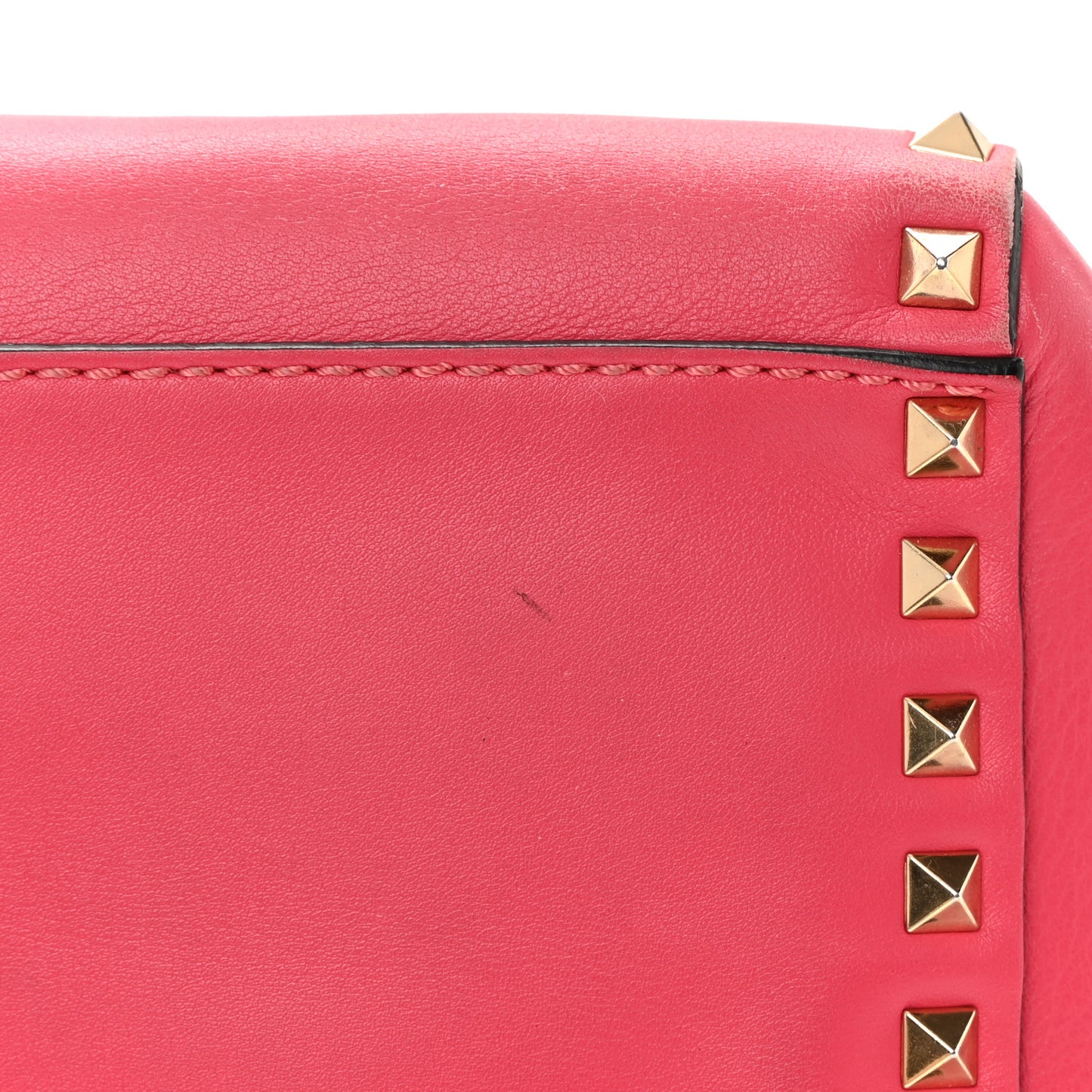 Vitello Small Rockstud Double Handle Tote Framboise
