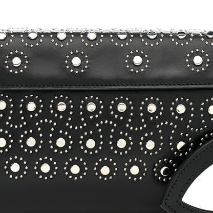 Alaia Calfskin Studded Foldover Clutch Black 8 of 13