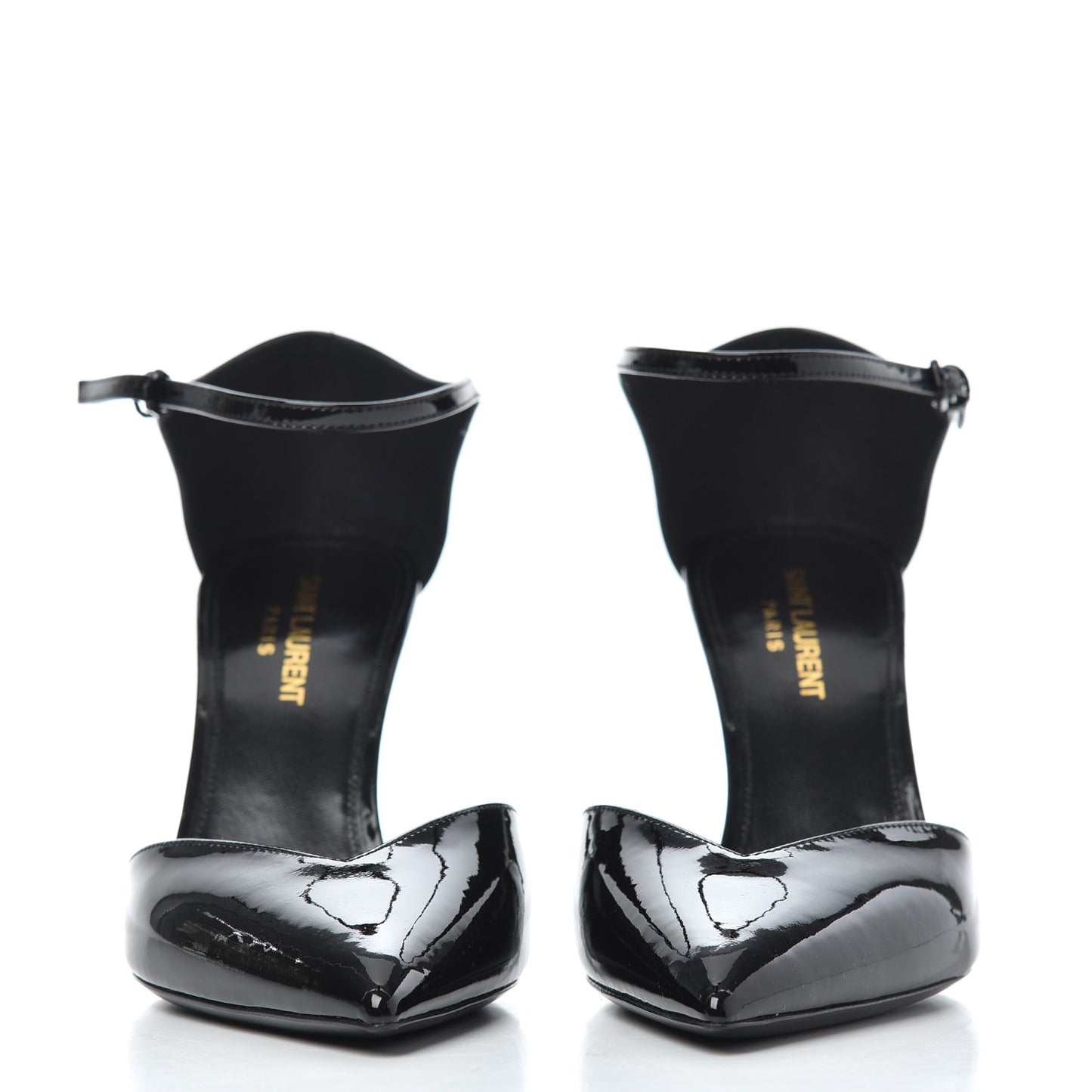 Patent Anja 85 Ankle Strap Pointed Pumps 38 Black