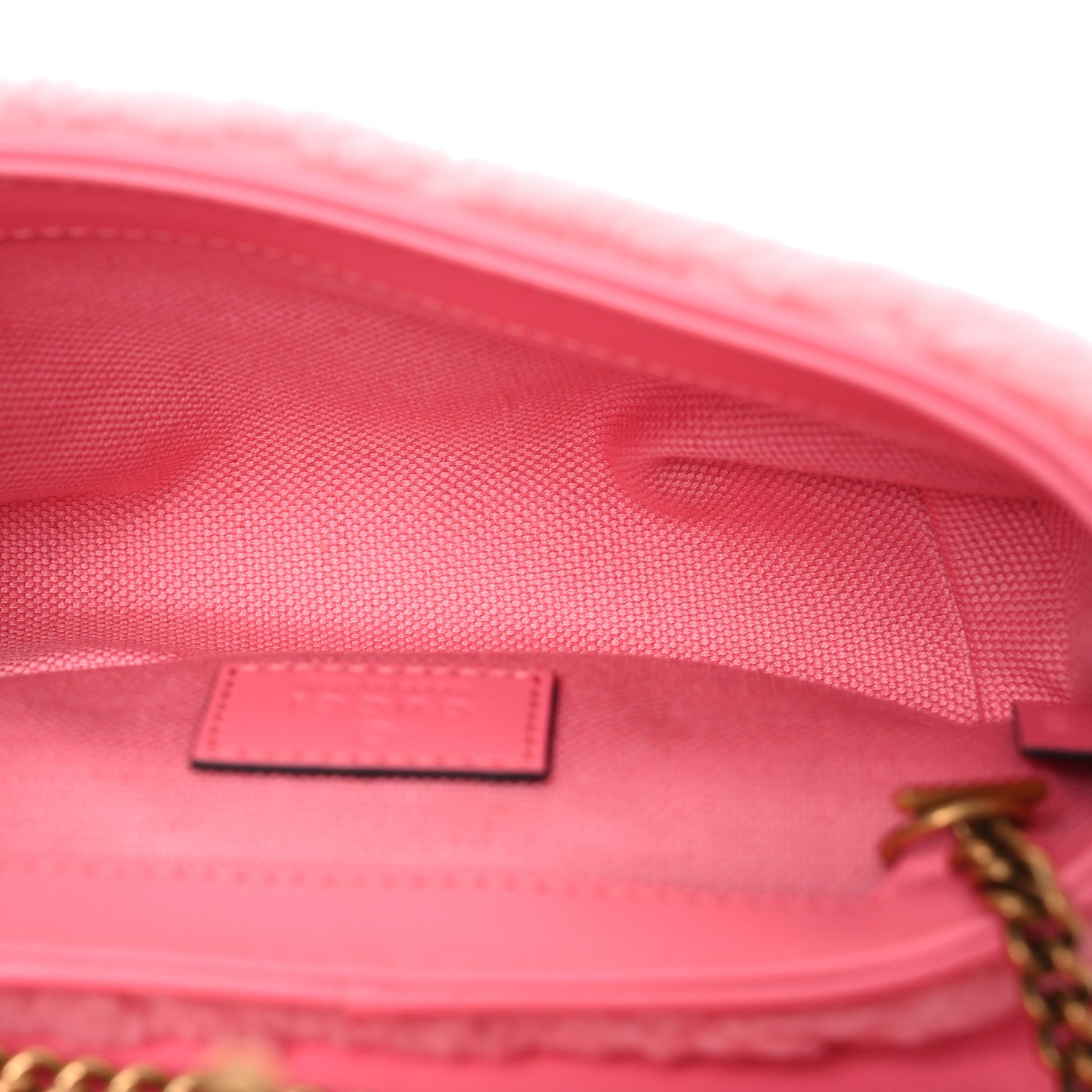 Gucci Shearling Matelasse Super Mini GG Marmont Shoulder Bag Lotus Pink 5 of 10