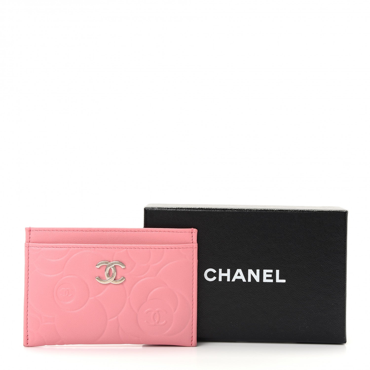 Chanel Lambskin Camellia Embossed Card Holder Pink 9 of 9